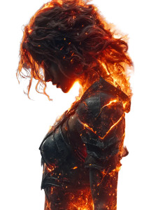 Fire Elemental Warrior V4 Vinyl Car Decal Sticker – Waterproof & UV-Resistant 8.213333333333333"