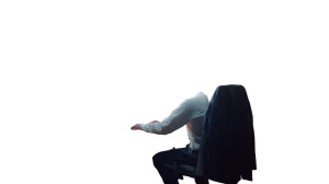 Vanishing Office Worker Vinyl Car Decal Sticker – Waterproof & UV-Resistant 2.72"