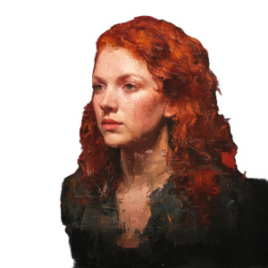 Deformed Redhead Portrait Vinyl Car Decal Sticker – Waterproof & UV-Resistant 3.4133333333333336"