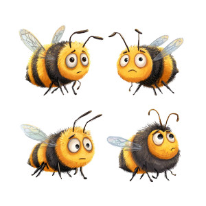 Concerned Honeybees Vinyl Car Decal Sticker – Waterproof & UV-Resistant 3.4133333333333336"