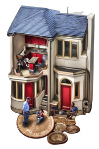 Miniature House Dime Vinyl Car Decal Sticker – Waterproof & UV-Resistant 8.96"