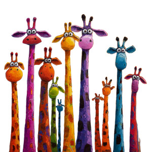 Colorful Cartoon Giraffes Vinyl Car Decal Sticker – Waterproof & UV-Resistant 6.826666666666667" Colorful Cartoon Giraffes Vinyl Car Decal Sticker – Waterproof & UV-Resistant 6.826666666666667"