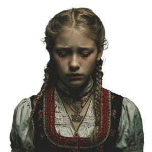 Crying German Girl Vinyl Car Decal Sticker – Waterproof & UV-Resistant 3.4133333333333336"