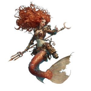 Steampunk Mermaid Vinyl Car Decal Sticker – Waterproof & UV-Resistant 3.4133333333333336" Steampunk Mermaid Vinyl Car Decal Sticker – Waterproof & UV-Resistant 3.4133333333333336"
