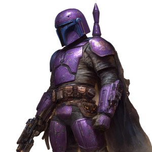 Purple Mandalorian Hunter Vinyl Car Decal Sticker – Waterproof & UV-Resistant 3.4133333333333336"