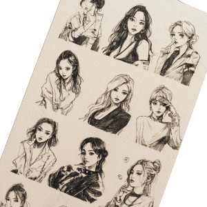 Kpop Sticker Sketch Vinyl Car Decal Sticker – Waterproof & UV-Resistant 3.4133333333333336"