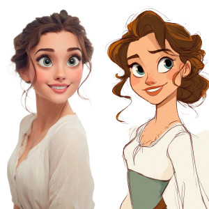 Disney Style Girl V4 Vinyl Car Decal Sticker – Waterproof & UV-Resistant 3.4133333333333336"