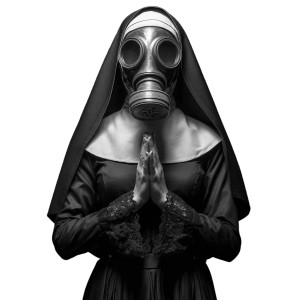 Nun With Gas Mask V3 Vinyl Car Decal Sticker – Waterproof & UV-Resistant 6.826666666666667"