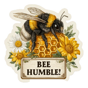 Bee Humble Sticker Vinyl Car Decal Sticker – Waterproof & UV-Resistant 3.4133333333333336"