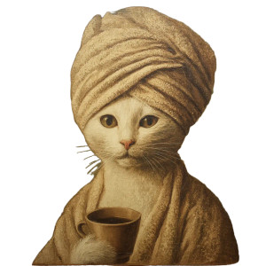 Cat With Turban Vinyl Car Decal Sticker – Waterproof & UV-Resistant 3.4133333333333336"