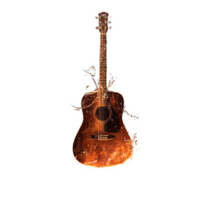 Acoustic Guitar V2 Vinyl Car Decal Sticker – Waterproof & UV-Resistant 3.4133333333333336"