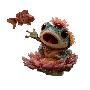 Surprised Frog Fishing Vinyl Car Decal Sticker – Waterproof & UV-Resistant 6.826666666666667"