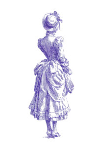 Victorian Girl Line Art Vinyl Car Decal Sticker – Waterproof & UV-Resistant 4.4