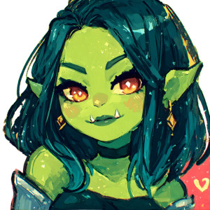 Chibi Orc Girl Vinyl Car Decal Sticker – Waterproof & UV-Resistant 3.4133333333333336"