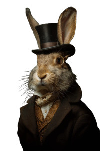 Noble Rabbit Gentleman Vinyl Car Decal Sticker – Waterproof & UV-Resistant 8.96"