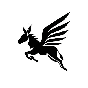 Flying Donkey Icon Vinyl Car Decal Sticker – Waterproof & UV-Resistant 3.4133333333333336"