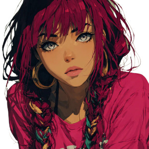 Anime Mixed-Race Girl Vinyl Car Decal Sticker – Waterproof & UV-Resistant 3.4133333333333336"