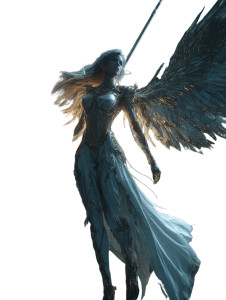 Golden Valkyrie Statue Vinyl Car Decal Sticker – Waterproof & UV-Resistant 8.213333333333333"