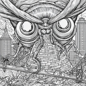 Mothman Watching Bridge Vinyl Car Decal Sticker – Waterproof & UV-Resistant 6.826666666666667"