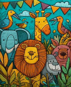 Zoo Animals Party Vinyl Car Decal Sticker – Waterproof & UV-Resistant 8.106666666666667" Zoo Animals Party Vinyl Car Decal Sticker – Waterproof & UV-Resistant 8.106666666666667"