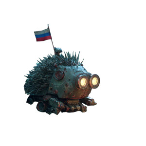 Military Robot Hedgehog Vinyl Car Decal Sticker – Waterproof & UV-Resistant 3.4133333333333336"