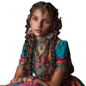 Roma Girl In Dress Vinyl Car Decal Sticker – Waterproof & UV-Resistant 6.826666666666667"