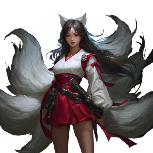 Mystical Fox Maiden Vinyl Car Decal Sticker – Waterproof & UV-Resistant 6.826666666666667"