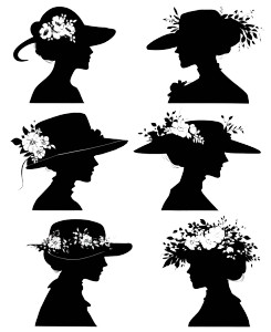 Vintage Flower Hat Silhouettes Vinyl Car Decal Sticker – Waterproof & UV-Resistant 4.05333333333333