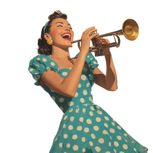 Cheerful Trumpet Player Vinyl Car Decal Sticker – Waterproof & UV-Resistant 3.4133333333333336"