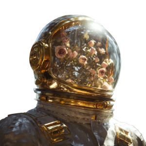 Astronaut'S Floral Helmet V3 Vinyl Car Decal Sticker – Waterproof & UV-Resistant 6.826666666666667"