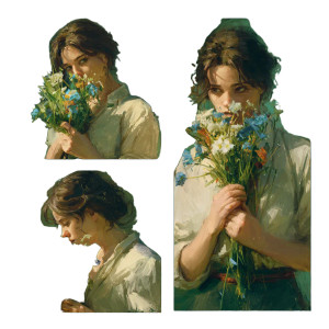 Ukrainian Floral Portraits Vinyl Car Decal Sticker – Waterproof & UV-Resistant 3.4133333333333336"