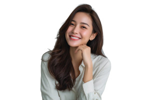 Smiling Korean Woman V18 Vinyl Car Decal Sticker – Waterproof & UV-Resistant 5.97333333333333