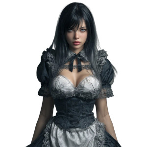 Elegant Maid Portrait Vinyl Car Decal Sticker – Waterproof & UV-Resistant 6.826666666666667"