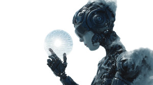 Futuristic Robot Interaction V3 Vinyl Car Decal Sticker – Waterproof & UV-Resistant 2.72"