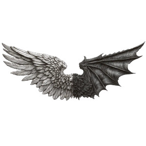 Angelic Demonic Wings Vinyl Car Decal Sticker – Waterproof & UV-Resistant 3.4133333333333336" Angelic Demonic Wings Vinyl Car Decal Sticker – Waterproof & UV-Resistant 3.4133333333333336"