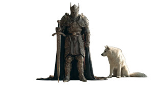 Knight And Direwolf Vinyl Car Decal Sticker – Waterproof & UV-Resistant 2.72"