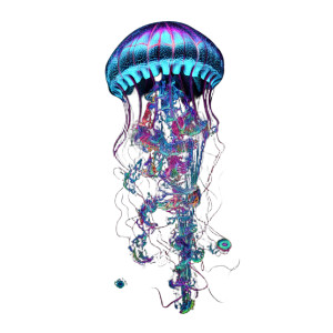 Majestic Neon Jellyfish Vinyl Car Decal Sticker – Waterproof & UV-Resistant 6.826666666666667"