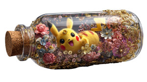 Pikachu In Bottle Vinyl Car Decal Sticker – Waterproof & UV-Resistant 2.72"