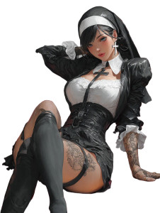 Anime Nun Illustration Vinyl Car Decal Sticker – Waterproof & UV-Resistant 4.1066666666666665" Anime Nun Illustration Vinyl Car Decal Sticker – Waterproof & UV-Resistant 4.1066666666666665"