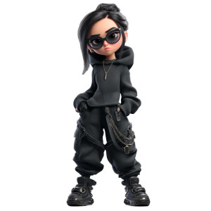 Edgy 3D Character Vinyl Car Decal Sticker – Waterproof & UV-Resistant 3.4133333333333336"