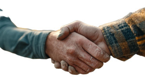 Construction Workers Handshake Vinyl Car Decal Sticker – Waterproof & UV-Resistant 2.72"