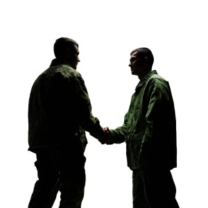 Camouflaged Brothers Handshake Vinyl Car Decal Sticker – Waterproof & UV-Resistant 6.826666666666667"