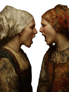 Yelling Renaissance Sisters Vinyl Car Decal Sticker – Waterproof & UV-Resistant 8.213333333333333"