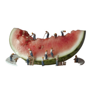 Watermelon Workers Vinyl Car Decal Sticker – Waterproof & UV-Resistant 6.826666666666667"