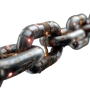 Cybernetic Chain Link Vinyl Car Decal Sticker – Waterproof & UV-Resistant 3.4133333333333336"