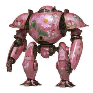 Pink Steampunk Mech Vinyl Car Decal Sticker – Waterproof & UV-Resistant 3.4133333333333336"