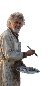 Elderly Painter Outdoors Vinyl Car Decal Sticker – Waterproof & UV-Resistant 9.706666666666667"
