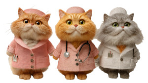 Cats As Doctors Vinyl Car Decal Sticker – Waterproof & UV-Resistant 2.72"