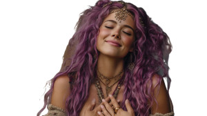 Purple-Haired Woman V3 Vinyl Car Decal Sticker – Waterproof & UV-Resistant 5.4