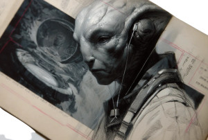 Alien Sketchbook Art Vinyl Car Decal Sticker – Waterproof & UV-Resistant 2.986666666666667"